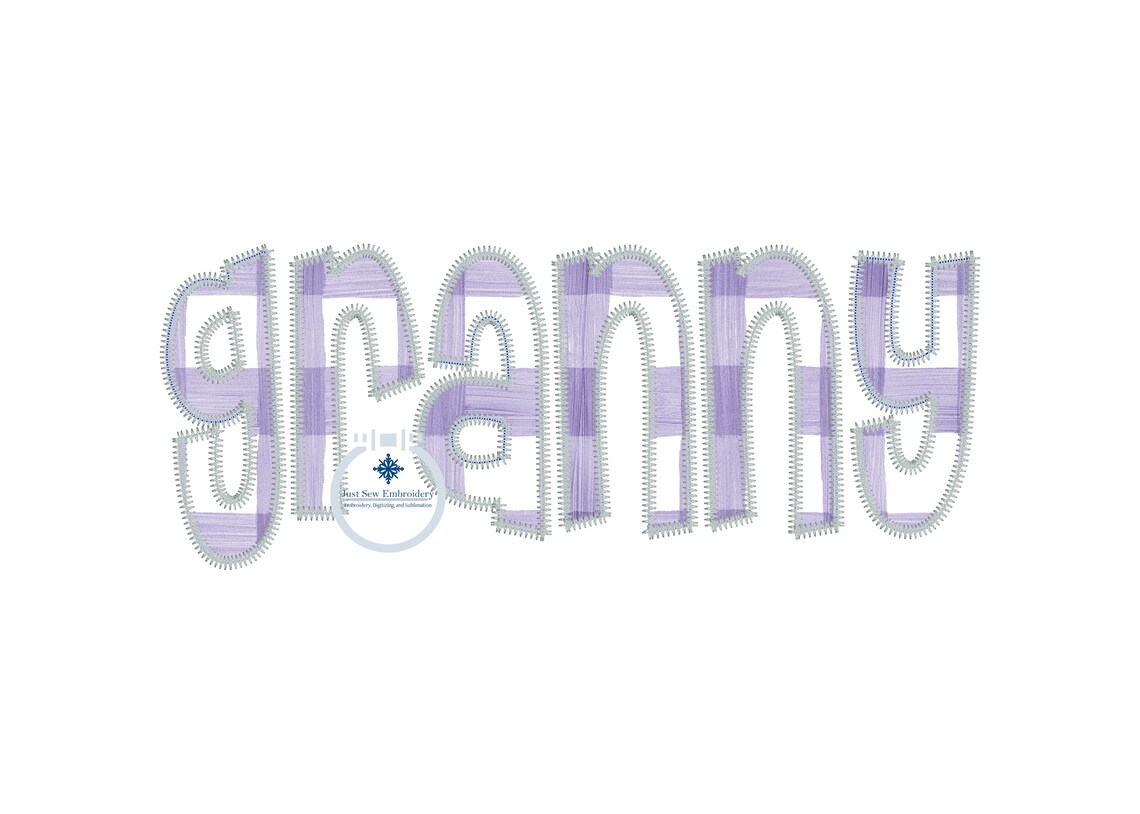 Applique Granny Embroidery Design Three Edge Stitches Zigzag Etsy