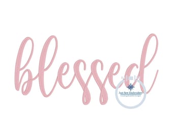 Diseño de bordado con puntada de satén bendita en tres tamaños: 5 x 7, 6 x 10 y 8 x 12