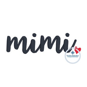 MIMI Embroidery Script Design One Size Grandma Mother&#39;s Day Gift 4x4 Hoop