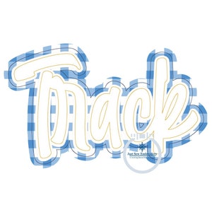Track Double Raggy Applique Embroidery Design Bean Stitch Edge Four Sizes 5x7, 8x8, 6x10, and 7x12 Hoop