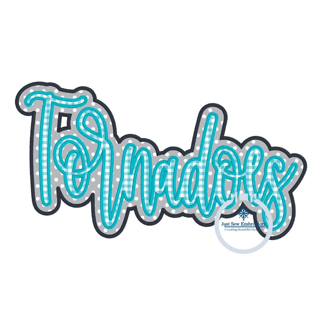Tornadoes Double Layer Script Applique Embroidery Satin Stitch Three ...