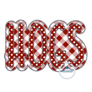 HOGS Double Zigzag Applique Embroidery Machine Design Two Layer One Size 8x12 Hoop