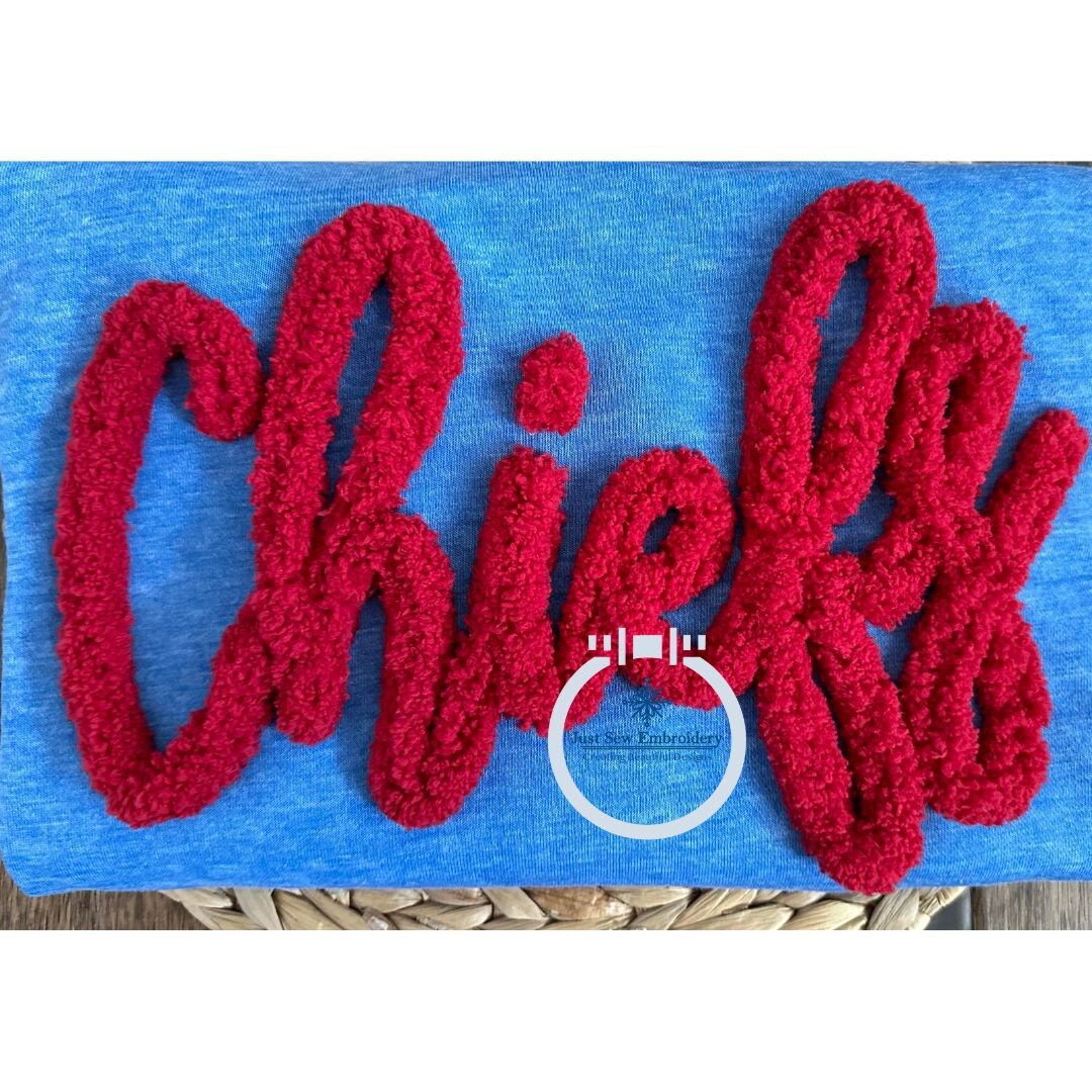 Chiefs Chenille Yarn Applique Embroidery Design Five Sizes 5x7, 8x8