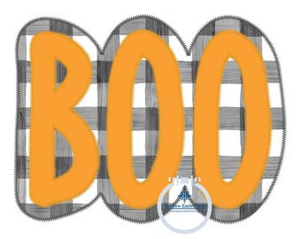 BOO Zwei-Schicht-Applikation, Maschinenstickerei, Design ZickZack-Stich in vier Größen, 4x4, 5x7, 6x10, 8x12 Hoops