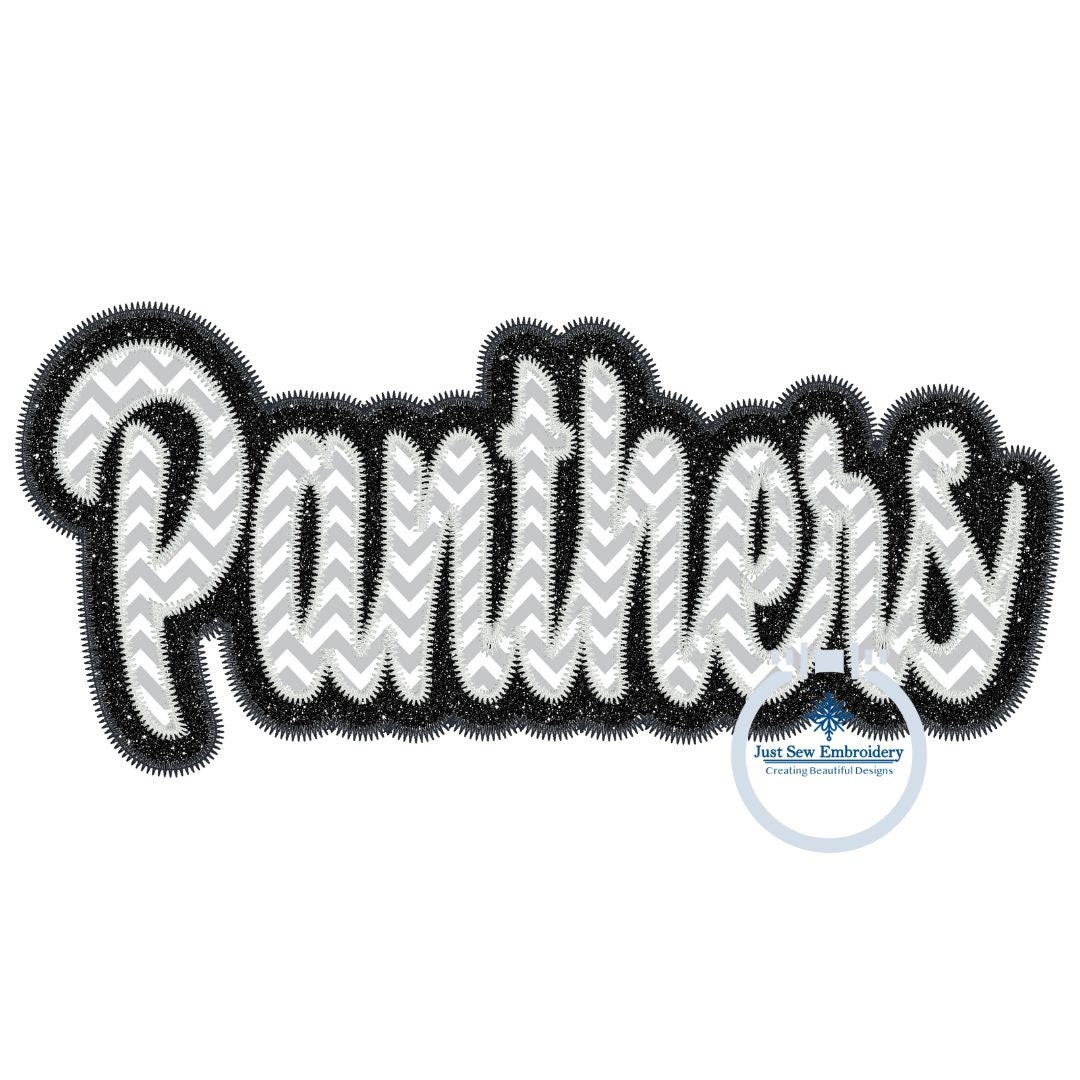PANTHERS Applique Embroidery Script Two Layer Design Machine Embroidery
