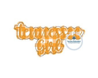 Tennessee Girl Applique Borduurhoed Raggy Patch Bean Stitch Tennessee Hat Hoop