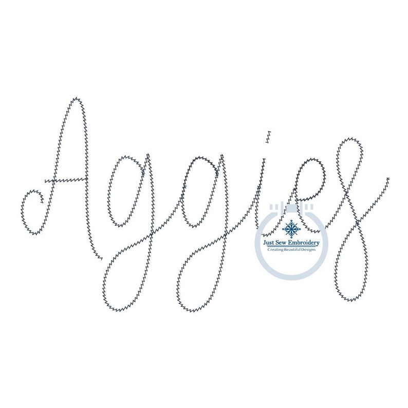 Aggies Chenille Yarn Applique Embroidery Design Four Sizes Etsy