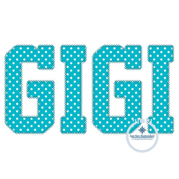 GIGI Academic Diamond Applique Embroidery Design Grandma Grandmother Mother's Day Gift Five Sizes 5x7, 8x8, 9x9, 6x10, 7x12 Hoop