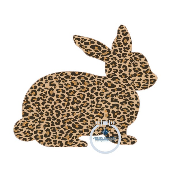 Bunny Applique Machine Embroidery Design with Raggy (Bean) Finishing Stitch in 3 sizes