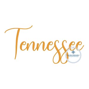Tennessee Embroidered Script in Two Sizes to fit 8x12 and 5x7 hoops TN Embroidery Design