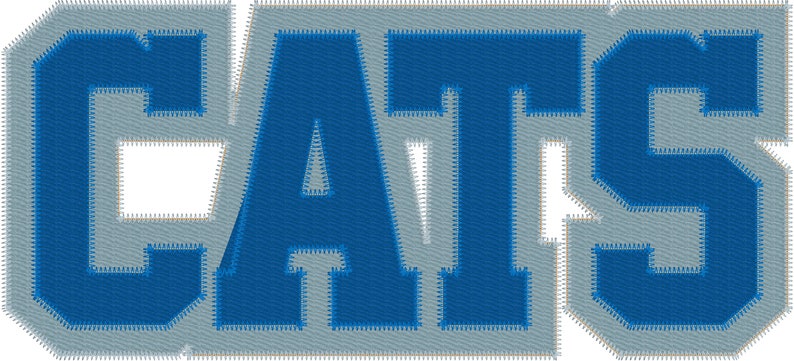 Applique Embroidery CATS Kentucky UK Two Layer Design Machine Embroidery Two Color