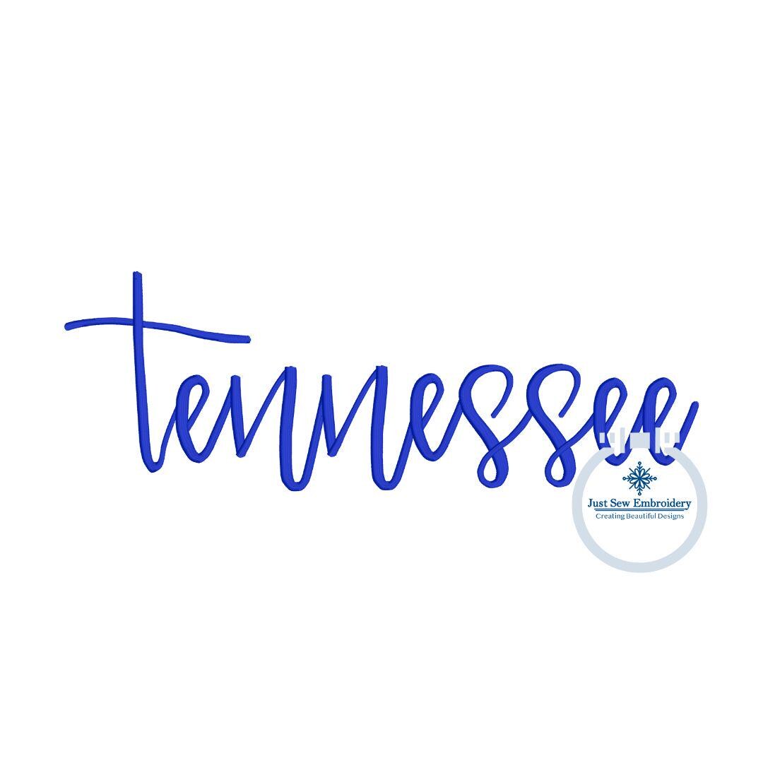 Tennasee Script Logo Tennessee Embroidery Script to Fit 8x12 Hoop Full Chest - Etsy