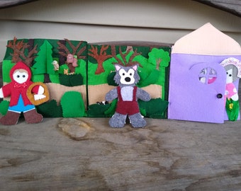 フェルトの赤ずきん人形：手作りの子供部屋飾り - Etsy 日本