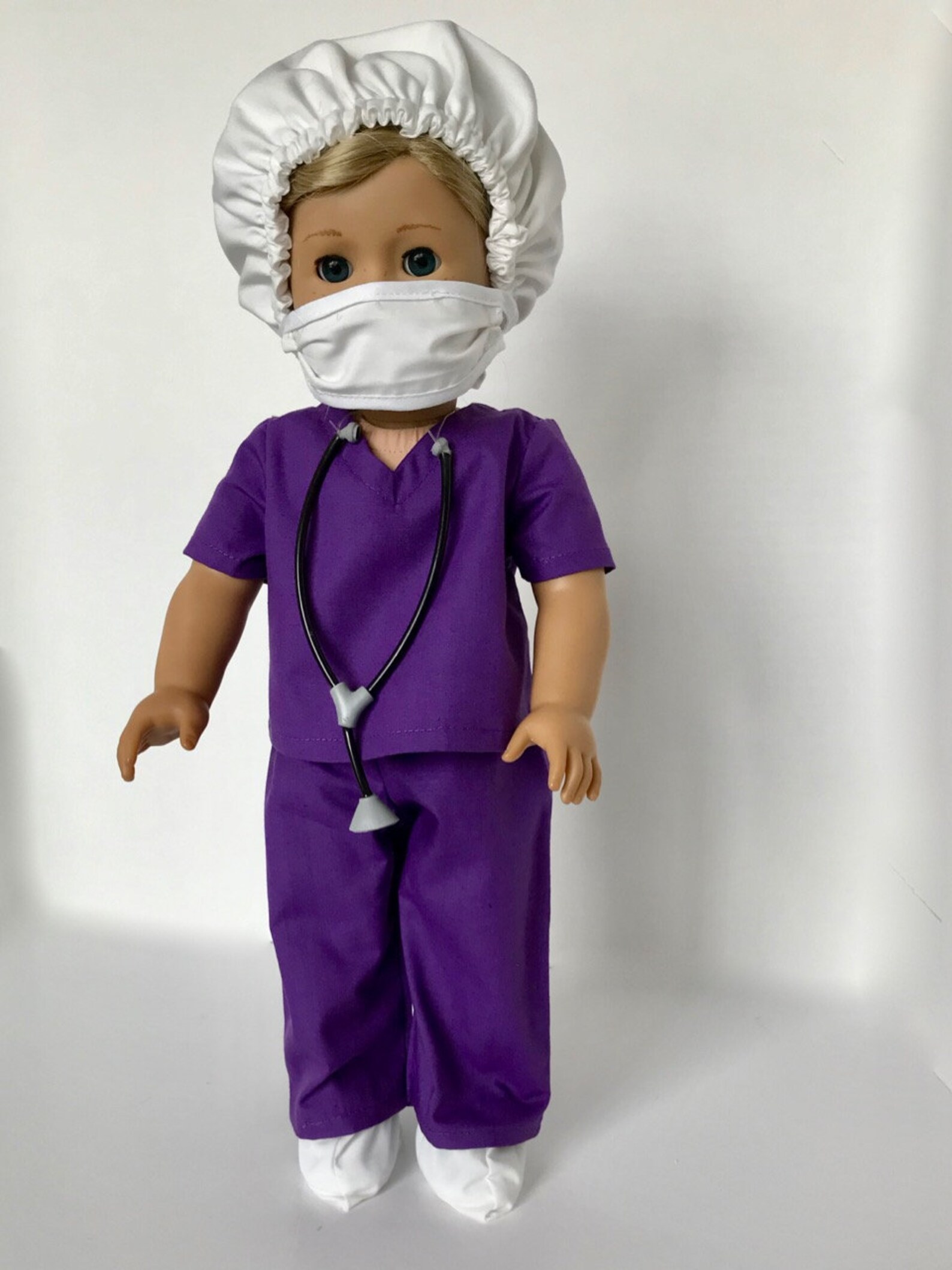 American Girl Doll Purple Medical Girl With Lab Coat Etsy
