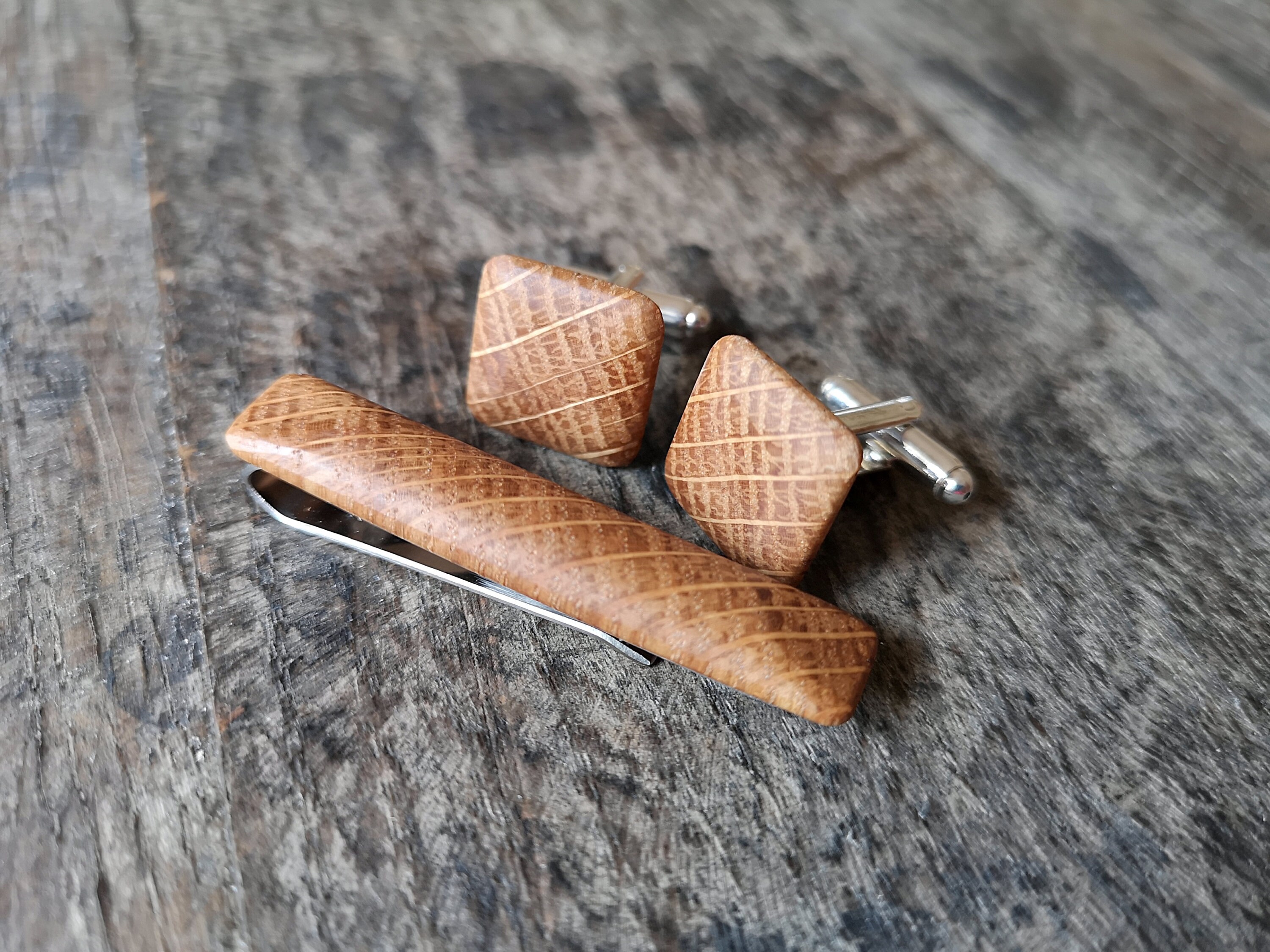 Cufflinks and Tie Pin - Silver-colored - Men