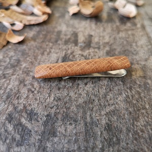 Irish Whiskey Barrel wooden tie clip. Groom gift, Groomsmen gift, Tie pin,Unique gifts for him, Anniversary gift 5 years,Gift for men image 3