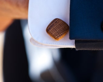 Irish Whiskey Barrel Wooden Cufflinks- Groom,Groomsmen,Summer Spring Wedding,5 year anniversary, Birthday gift,Christmas gift