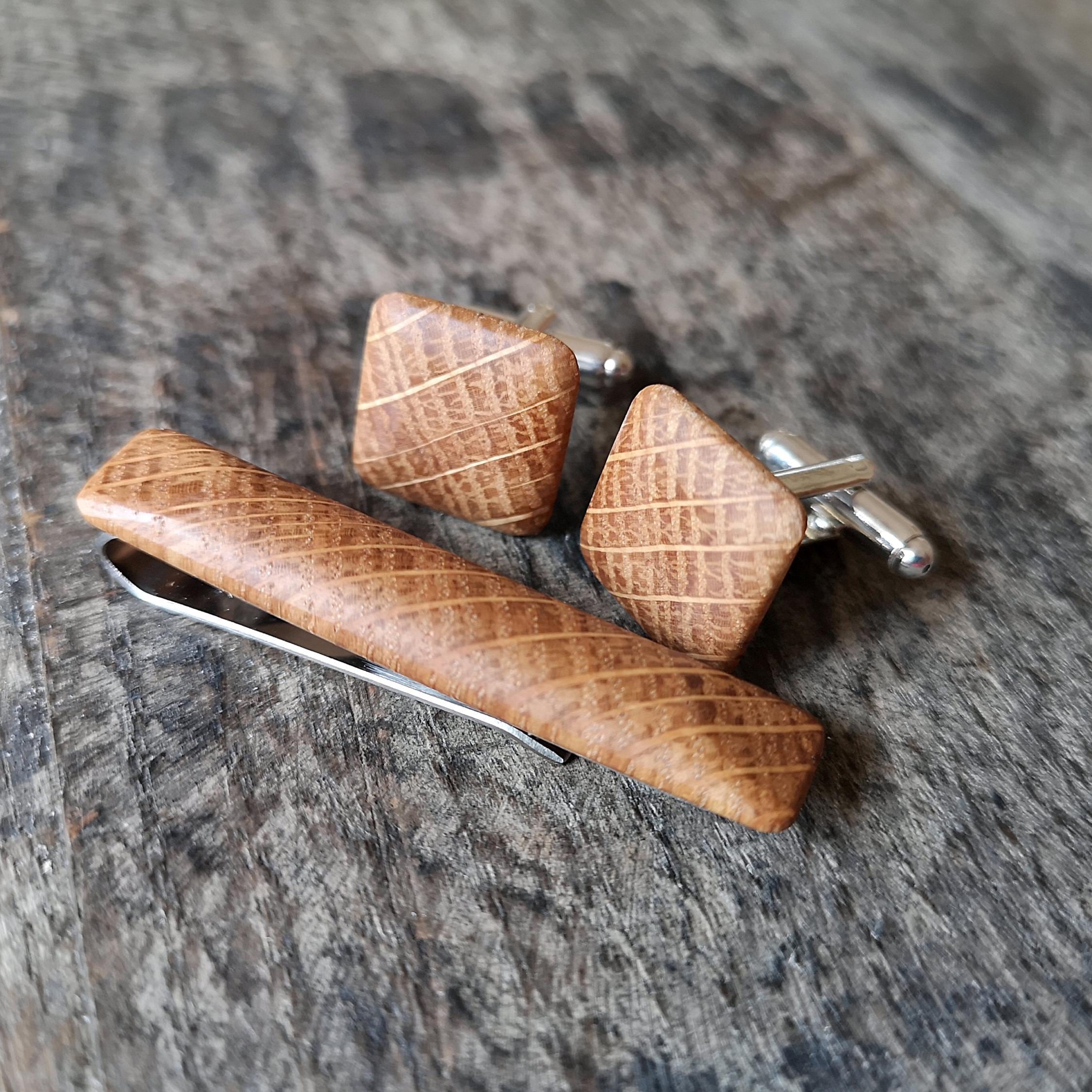 matching cufflinks and tie clip