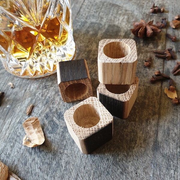 Bloques de hielo de whisky hechos de barriles de whisky irlandés reciclados (juego de 4)-piedras de whisky, bebedor de whisky, regalo de amantes del whisky, regalos para él