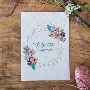 Carte à planter double, Joyeux anniversaire / carte postale /carte avec semences/ carte avec semences
