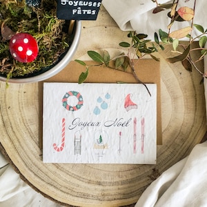 carte à planter double, Joyeux Noël hiver