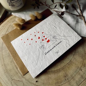 carte à planter double Quelques mots d ‘amour, cartes avec graines