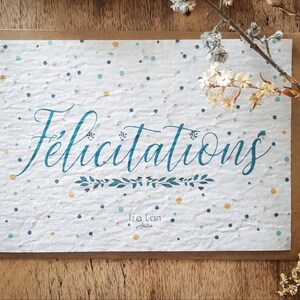 double planting card, Congratulations confetti, card with seeds, wedding card, birth, diploma, engagement image 2