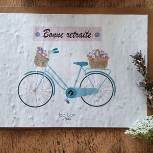 Carte à planter double,Bonne retraite, carte avec semences, carte fleurs, cadeau départ en retraite afbeelding 2