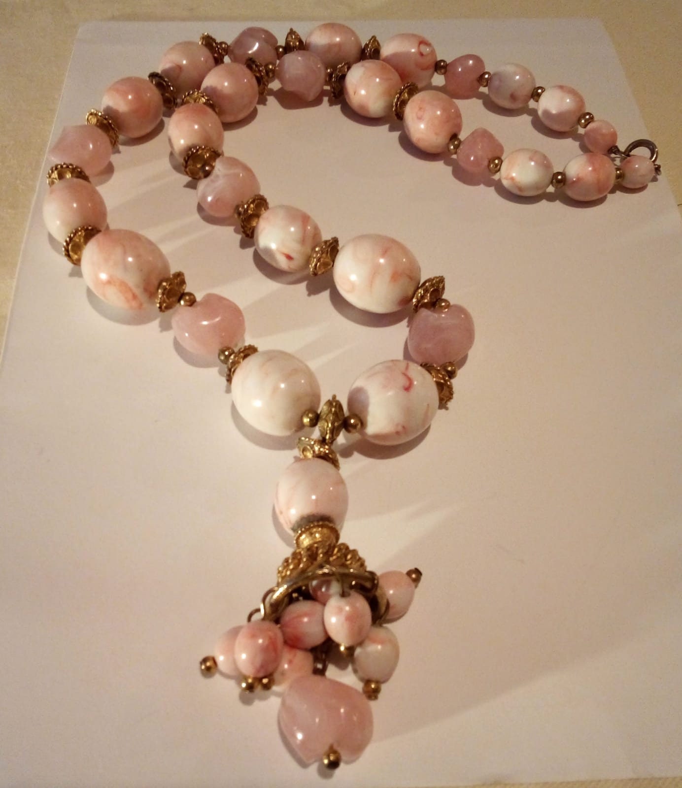 Faux Coral Long Beads. Circa 1960s Etsy