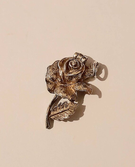A Vintage Silver Rose Charm That Open. - Etsy