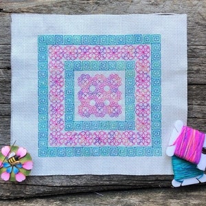 Blackwork Blossoms Mini Sampler ~ Embroidery Pattern