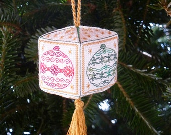 3D Blackwork Christmas ornament | Easy DIY PDF pattern - great gift!