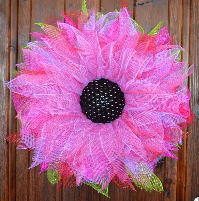 Deco Mesh Flower Door Wreath Wall & House Decor Etsy