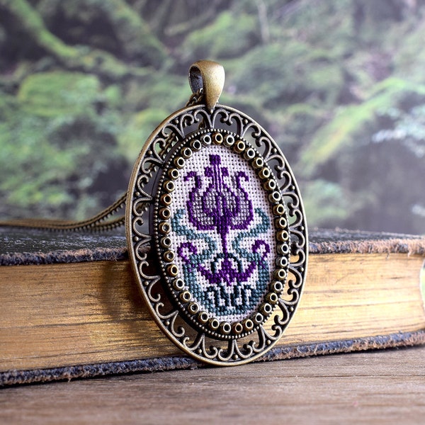 Cross Stitch Pendant Etsy
