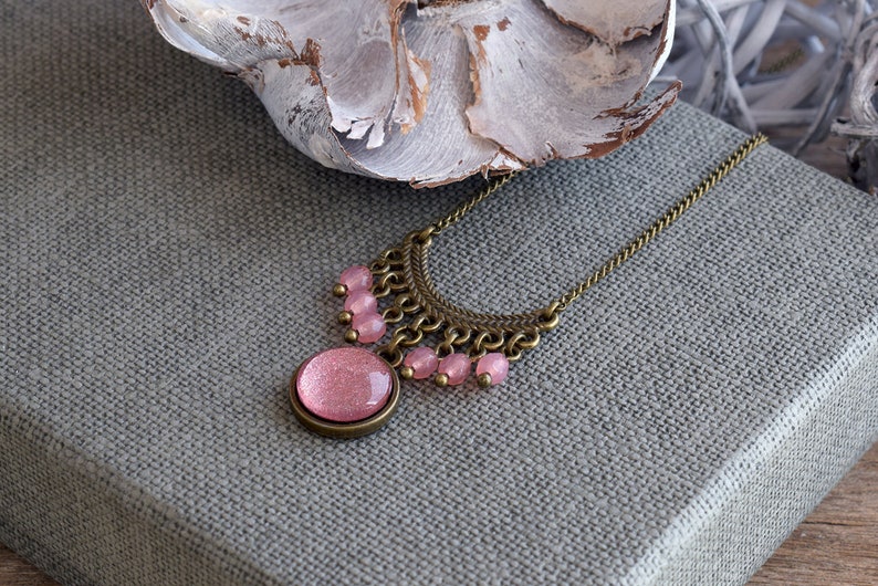 Pink necklace Ranking TOP10 Opal Easy-to-use pink jewelry pendant Chandelier Spring jew