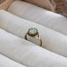 Chrysolite opal ring, Vintage style ring, Aqua green opal Swarovski crystal ring, Bridesmaid gift, Crown bezel ring, Opal rings for women