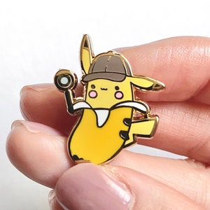 Detective Pikachu Banana Enamel Pin: Kawaii Lapel Pin