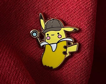 Detective Pikachu Banana Enamel Pin // Lapel Pins, Pin Collection, Kawaii pins, Flair // Bumbleanddee