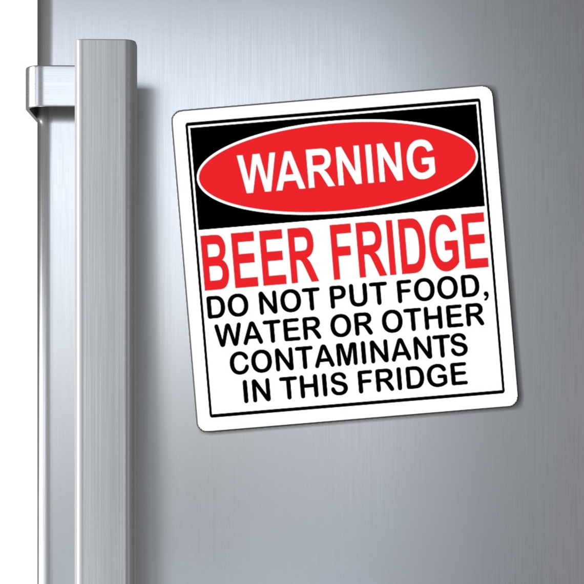 Beer Fridge / Warning Sign / Do not put food water or Etsy
