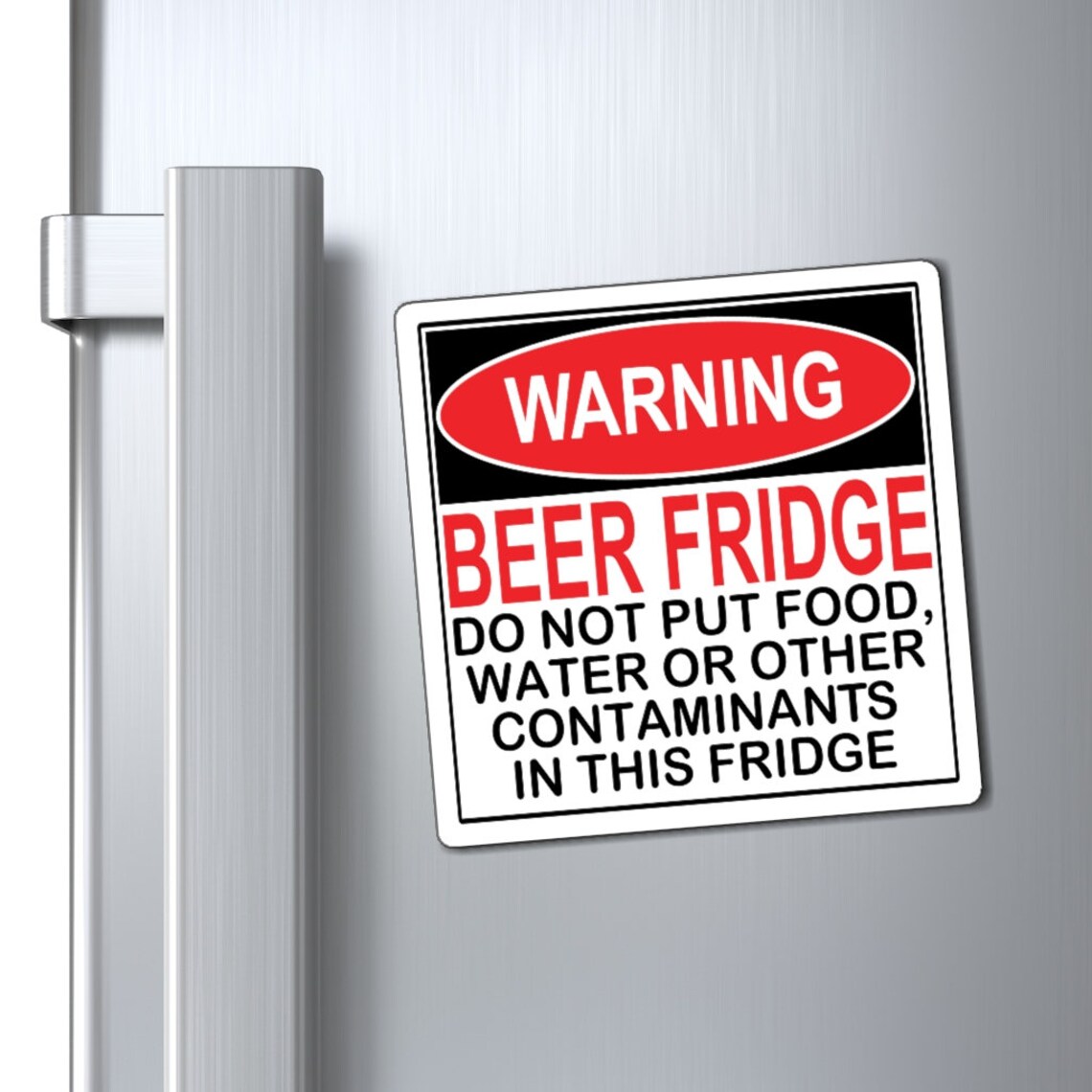 Beer Fridge Magnet / Warning Sign / Do not put food water or | Etsy