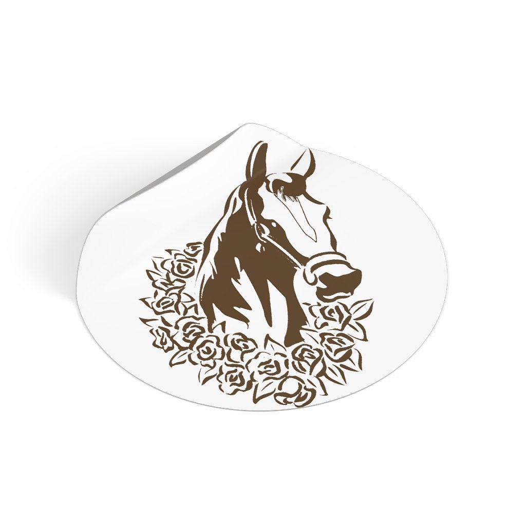 Kentucky Derby Round Vinyl Sticker Etsy