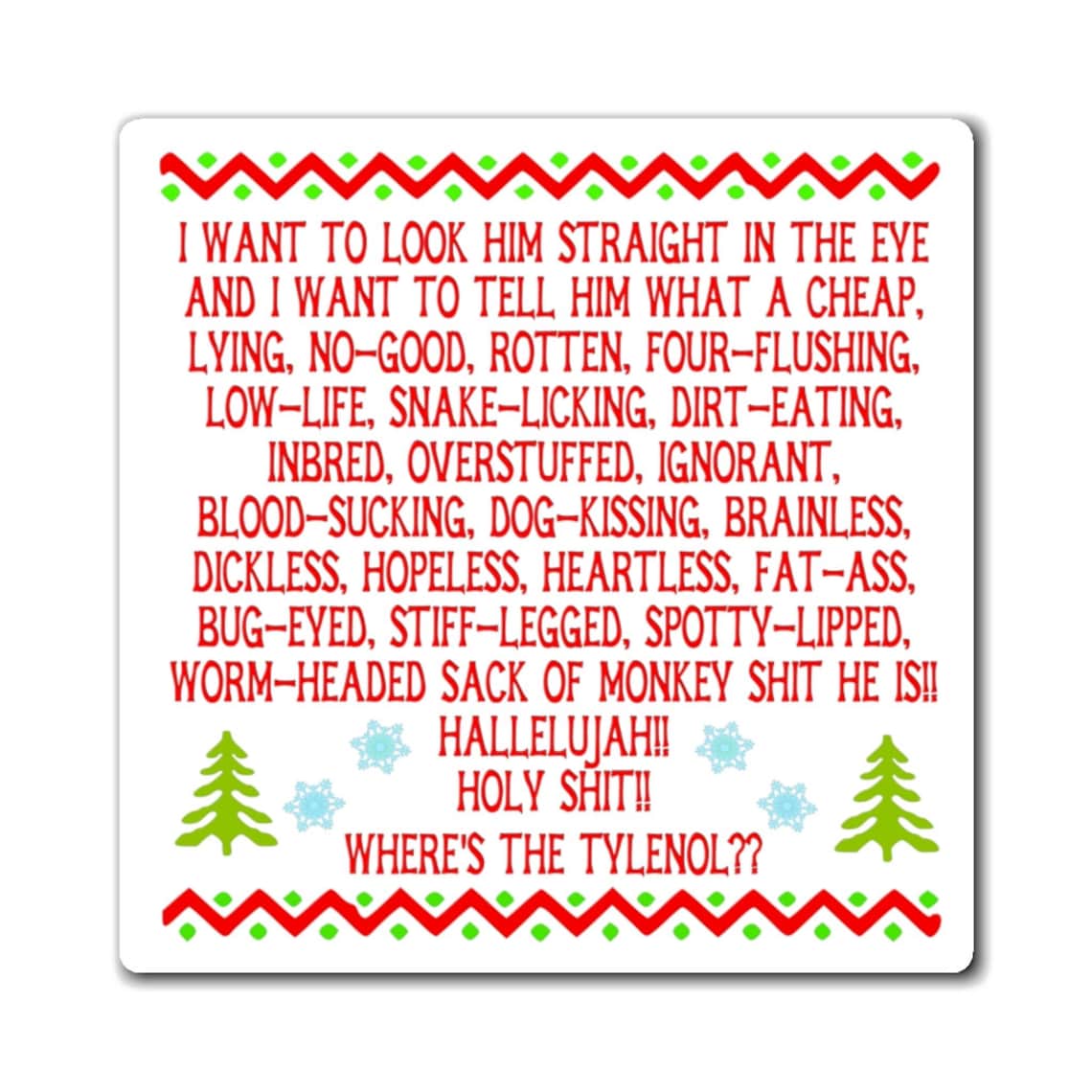 Clark Griswold Christmas Rant/Speech Refrigerator Magnet /  Etsy
