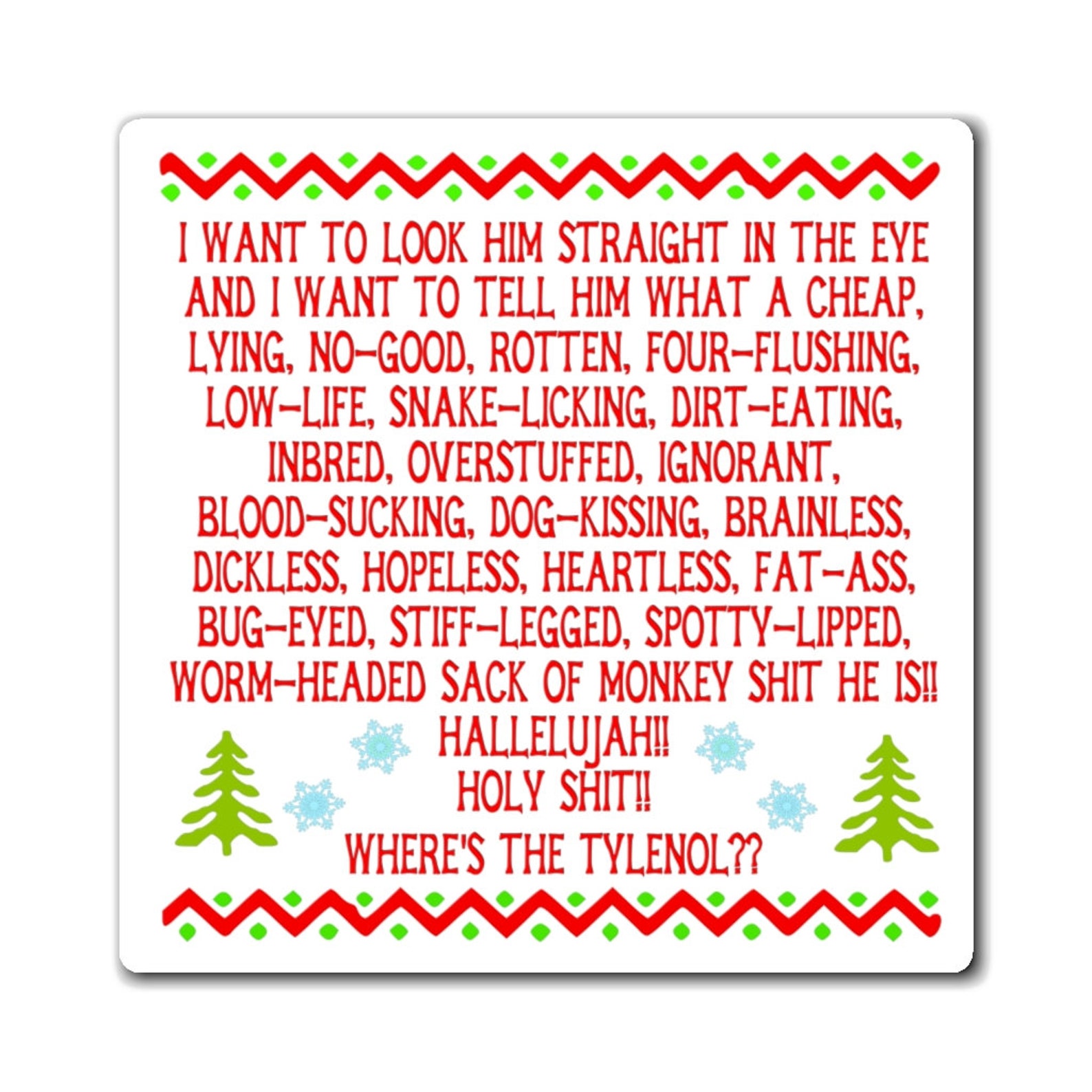 Clark Griswold Christmas Rant/Speech Refrigerator Magnet /  Etsy