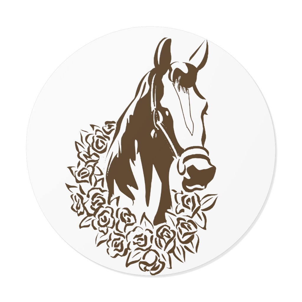 Kentucky Derby Round Vinyl Sticker Etsy