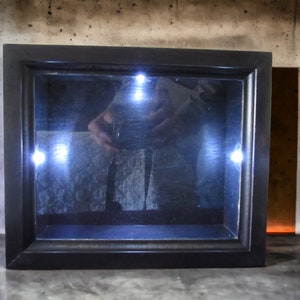 Illuminated Memories: 8x10x3.5 Shadow Box with LED Lights - Perfect Display Case for Keepsakes and Photos