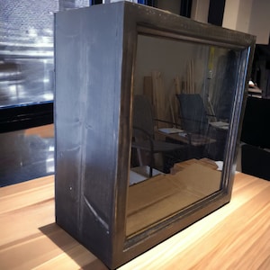 Handcrafted Wooden Shadow Box Display Case for Memorabilia, Keepsakes & Collections (12x12x5.5) no lights