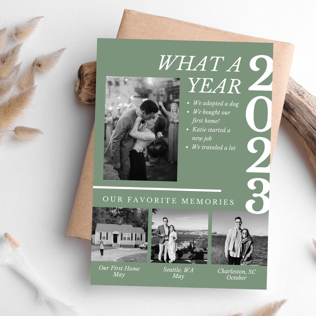 Year in Review Christmas Card Template Merry Christmas Card Year in