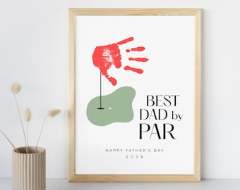 Golf Dad Handprint Card Template | Best Dad by Par Father's Day Printable (Digital Download)