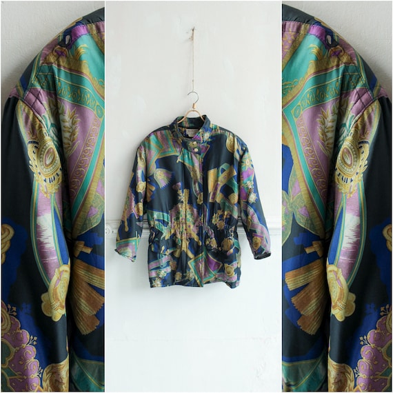 Vintage silk parka, Psychedelic coat, Vintage broc
