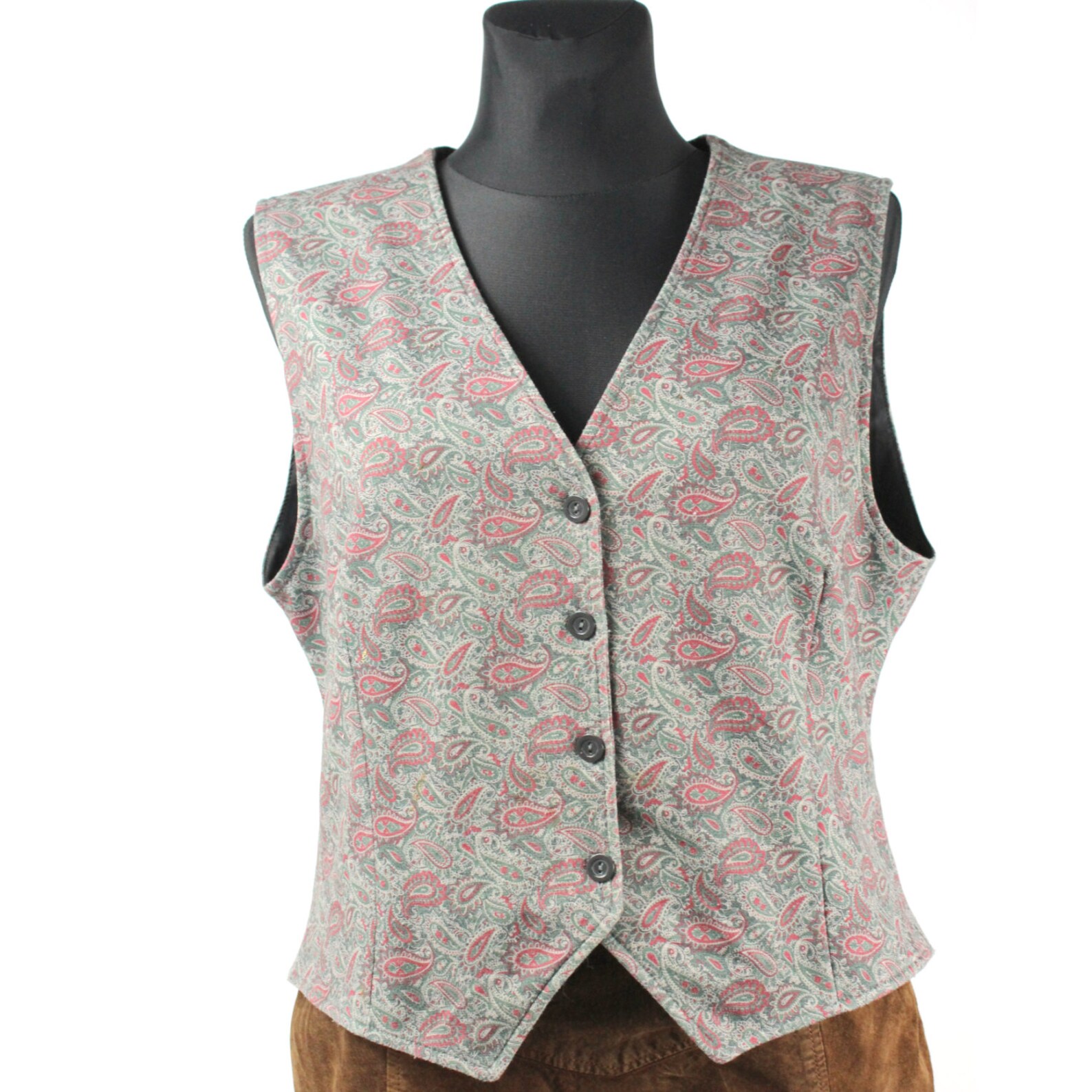 Paisley print vest Vintage Tapestry Womens waistcoat /Size | Etsy